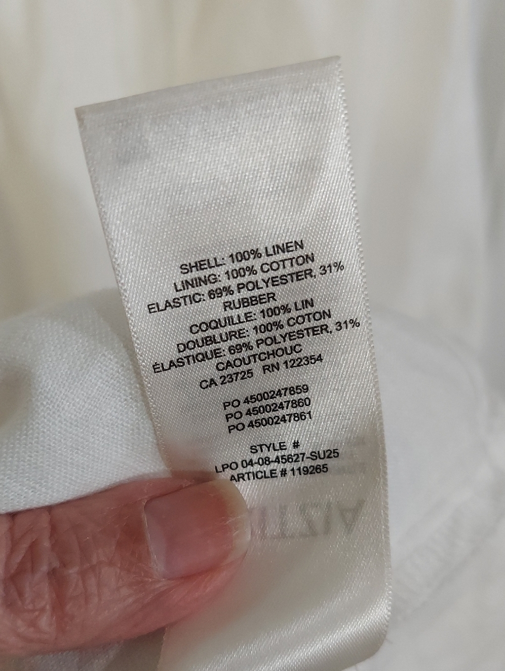 Aritzia Wilfred Midi Dress, NEW! Size M, White Linen, Smocking, Full Skirt - Picture 14 of 17